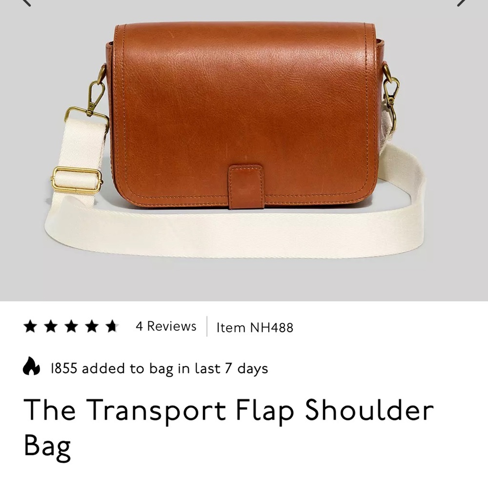 NWT Madewell The Transport Flap Shoulder Bag - English Saddle